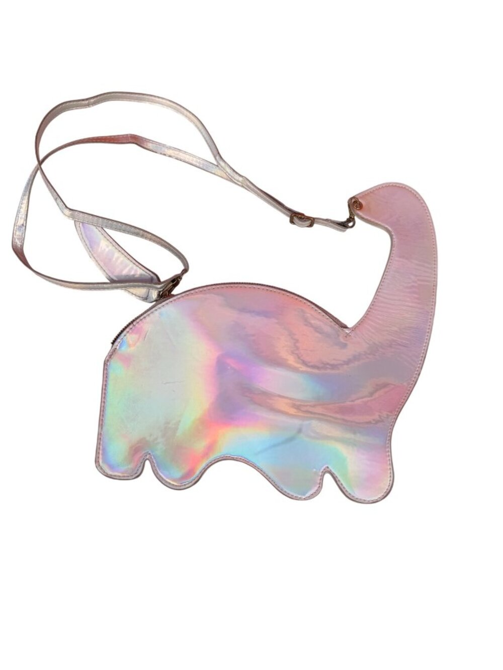 Holographic Dinosaur-Shaped Crossbody Bag With Adjustable Strap & Zipper NWOT - Picture 2 of 3